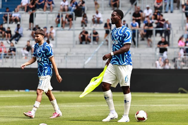 01.08.2026, xtvx, Fussball Testspiel, SV Darmstadt 98 - FC Portsmouth v.l. Ibrahim El Kadiri (SV Darmstadt 98) Patric Pfeiffer (SV Darmstadt 98) warms up, beim Aufwaermen (DFL DFB REGULATIONS PROHIBIT ANY USE OF PHOTOGRAPHS as IMAGE SEQUENCES and or QUASI-VIDEO) Darmstadt *** August 1, 2026, xtvx, Soccer Friendly Match, SV Darmstadt 98 vs. FC Portsmouth, featuring Ibrahim El Kadiri, SV Darmstadt 98, Patric Pfeiffer, SV Darmstadt 98 warming up, during warm-ups. DFL and DFB regulations prohibit any use of photographs as image sequences and or quasi-video. Darmstadt