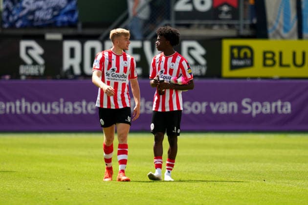 Friendly: Sparta Rotterdam v MSV Duisburg Rotterdam - Nick Verschuren of Sparta Rotterdam, Lushendry Martes of Sparta Rotterdam during a friendly in preparation of the 2026 2027 season. The match is set between Sparta Rotterdam and MSV Duisburg at Het Kasteel on 1 August 2026 in Rotterdam, The Netherlands. (Hero Images Danny de Groot) Copyright: xDannyxdexGrootx