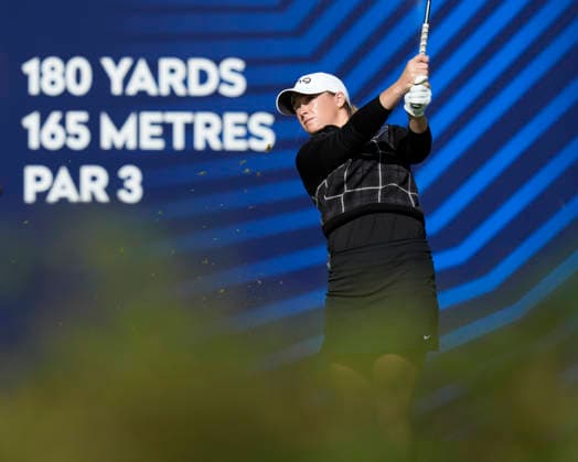 LYTHAM, ENGLAND - AUGUST 1: Amelia Garvey (NZL) plays from the first tee during Round 3 at the 50th AIG Women™s Open Championship at the Royal Lytham and St Anne™s Golf Club, Lytham on August 1, 2026 in Lancashire, England The 50th AIG Women™s Open Championship