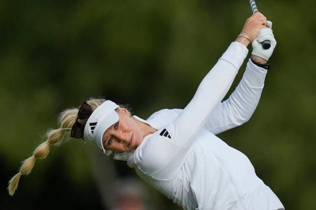 LYTHAM, ENGLAND - AUGUST 1: Annabell Fuller (ENG) plays from the second tee during Round 3 at the 50th AIG Women™s Open Championship at the Royal Lytham and St Anne™s Golf Club, Lytham on August 1, 2026 in Lancashire, England The 50th AIG Women™s Open Championship