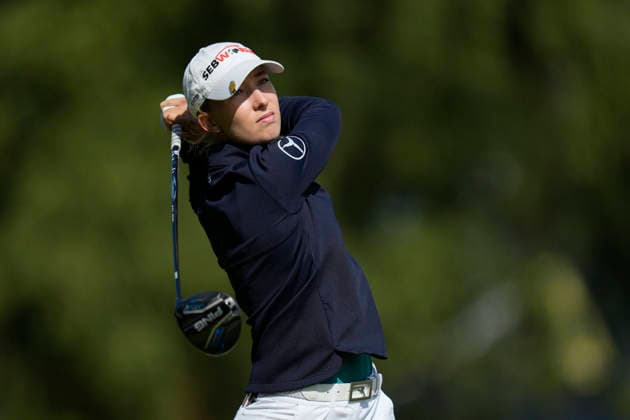 LYTHAM, ENGLAND - AUGUST 1: Alexandra Forsterling (GER) plays from the second tee during Round 3 at the 50th AIG Women™s Open Championship at the Royal Lytham and St Anne™s Golf Club, Lytham on August 1, 2026 in Lancashire, England The 50th AIG Women™s Open Championship