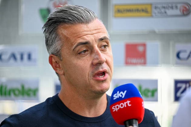 SOCCER - BL, Wattens vs Sturm INNSBRUCK,AUSTRIA,01.AUG.26 - SOCCER - ADMIRAL Bundesliga, WSG Tirol vs SK Sturm Graz. Image shows head coach Philipp Semlic (Wattens) during an interview.  GEPAxpictures xDanielxSchoenherr