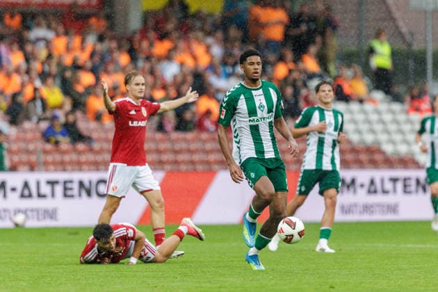 01.08.2026, GER, Testspiel, Saison 2026 2027), FC Energie Cottbus - SV Werder Bremen. Salim Musah (SV Werder Bremen 29) Einzelaktion Aktion Cottbus Stadion der Freundschaft Brandenburg Deutschland *** August 1, 2026, GER, Friendly Match, 2026–2027 Season, FC Energie Cottbus vs. SV Werder Bremen, Salim Musah (SV Werder Bremen), 29, Solo Play, Cottbus, Stadion der Freundschaft, Brandenburg, Germany Copyright: xnordphotoxGmbHx xTrienitzx