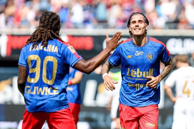 01.08.2026, Gliwice Mecz PKO Ekstraklasa sezon 2026 27 Piast Gliwice - Wisla Krakow - Football Match Polish Top League Piast Gliwice - Wisla Krakow Nz. Hugo Vallejo radosc Fot. Michal Chwieduk Arena Akcji NEWSPIX.PL --- newspix.pl POLAND OUT! 