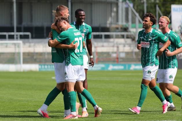 01.08.26, GER, Regionalliga Nord, Fussball, 1. Spieltag, Saison 2026 2027, Dietmar-Scholze-Stadion an der Lohmuehle, VfB Luebeck vs SC Weiche Flensburg Torjubel Jubel. Torschütze Torschuetze Selim Ajkic (VfB Luebeck 09) jubelt ueber das Tor zum 1:0. Foto nordphoto GmbH Tauchnitz Luebeck Dietmar-Scholze-Stadion an der Lohmuehle SH Germany *** August 26, 2026, GER, Regionalliga Nord, Soccer, Matchday 1, 2026–2027 Season, Dietmar Scholze Stadium at the Lohmuehle, VfB Lübeck vs. SC Weiche Flensburg Goal celebration Cheering Goal scorer Goal scorers Selim Ajkic VfB Lübeck 09 celebrates the 1–0 goal Photo: nordphoto GmbH Tauchnitz Lübeck Dietmar Scholze Stadium an der Lohmühle SH, Germany Copyright: xnordphotoxGmbHx xTauchnitzx