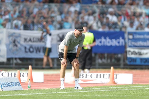 01.08.2026, Herren, Fussball, Saison 2026 2027, Regionalliga Bayern, 2. Spieltag: 1. FC Schweinfurt 1905 - TSV 1860 Muenchen Jan Gernlein (Cheftrainer, 1. FC Schweinfurt 1905) Schweinfurt Sachs-Stadion Bayern Deutschland *** August 1, 2026, Men s, Soccer, 2026–2027 season, Bavarian Regional League, Matchday 2: 1 FC Schweinfurt 1905 vs. TSV 1860 Munich; Jan Gernlein, Head Coach, 1 FC Schweinfurt 1905, Sachs Stadium, Schweinfurt, Bavaria, Germany