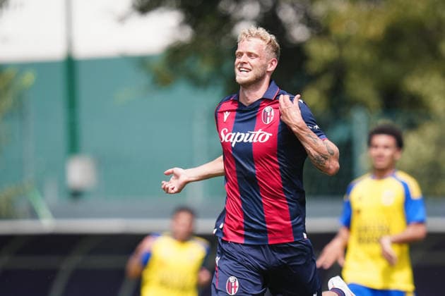Bologna s Jens Odgaard smiles during the pre-season friendly match between Bologna FC and SC Cambuur at the Niccolo Galli Training Centre in Casteldebole, Bologna, Italy, Saturday, August 1, 2026.  Copyright: xMassimoxPaolone LaPressex