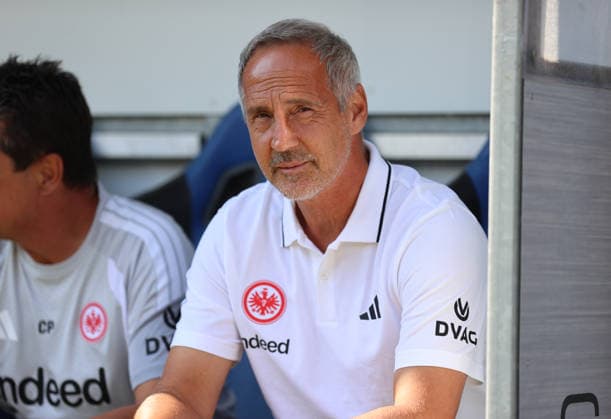 01.08.2026, Fussball Testspiel, SV Waldhof Mannheim - Eintracht Frankfurt, emspor, bespor, sespor, v.l., Trainer Adi Hütter (Eintracht Frankfurt) DFL DFB REGULATIONS PROHIBIT ANY USE OF PHOTOGRAPHS AS IMAGE SEQUENCES AND OR QUASI-VIDEO. xdcx *** August 1, 2026, Soccer friendly match, SV Waldhof Mannheim vs. Eintracht Frankfurt, emspor, bespor, sespor, v l, Coach Adi Hütter, Eintracht Frankfurt. DFL and DFB regulations prohibit any use of photographs as image sequences and or quasi-video. xdcx Copyright: HMBxMedia Claus