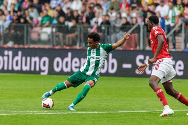 01.08.2026, GER, Testspiel, Saison 2026 2027), FC Energie Cottbus - SV Werder Bremen. Paul Erevbenagie (SV Werder Bremen 38) Einzelaktion Aktion Cottbus Stadion der Freundschaft Brandenburg Deutschland *** August 1, 2026, GER, Friendly Match, 2026–2027 Season, FC Energie Cottbus vs. SV Werder Bremen, Paul Erevbenagie (SV Werder Bremen), 38, Solo Play, Action, Cottbus, Stadion der Freundschaft, Brandenburg, Germany Copyright: xnordphotoxGmbHx xTrienitzx