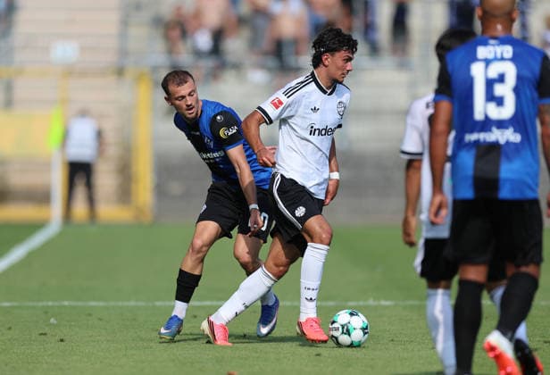 01.08.2026, Fussball Testspiel, SV Waldhof Mannheim - Eintracht Frankfurt, emspor, bespor, sespor, v.l., Kushtrim Asallari (SV Waldhof Mannheim), Can Uzun (Eintracht Frankfurt) DFL DFB REGULATIONS PROHIBIT ANY USE OF PHOTOGRAPHS AS IMAGE SEQUENCES AND OR QUASI-VIDEO. xdcx *** August 1, 2026, Soccer Friendly Match, SV Waldhof Mannheim vs. Eintracht Frankfurt, emspor, bespor, sespor, v l, Kushtrim Asallari (SV Waldhof Mannheim), Can Uzun, Eintracht Frankfurt. DFL and DFB regulations prohibit any use of photographs as image sequences and or quasi-video. xdcx Copyright: HMBxMedia Claus