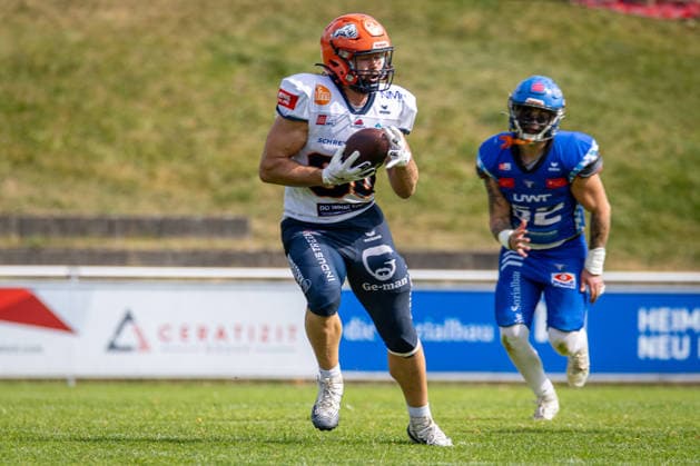 touchdown run William Enneking (ifm Razorbacks Ravensburg, 80 Tight End) Allgäu Comets vs ifm Razorbacks Ravensburg, American Football, German Football League, Week 13, 2026, 01.08.2026, Kempten Illerstadion Bayern Germany Copyright: xPFA SebastianxJustx