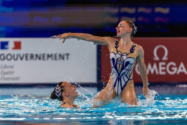 SWIMMING - EAC 2026 PARIS,FRANCE,01.AUG.26 - SWIMMING - European Aquatics Championships Paris 2026, artistic swimming, duet free. Image shows Klara Bleyer and Maria Denisov (GER).  GEPAxpictures xPhilippxBrem