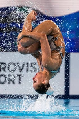 SWIMMING - EAC 2026 PARIS,FRANCE,01.AUG.26 - SWIMMING - European Aquatics Championships Paris 2026, artistic swimming, duet free. Image shows Maila Doroshko and Aleksandra Shmidt (NAB).  GEPAxpictures xPhilippxBrem