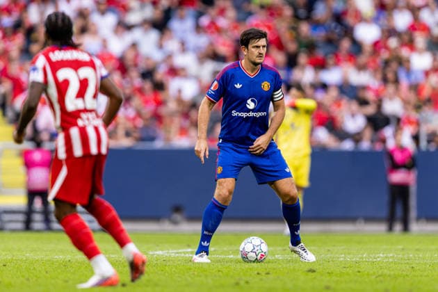 260801 Harry Maguire of Manchester United, ManU during the friendly football match between Manchester United and Atletico Madrid on August 1, 2026 in Stockholm. Photo: Caisa Rasmussen BILDBYRAN COP 353 CR0060 fotboll football soccer fotball träningsmatch friendly match manchester united atletico madrid bbeng *** 260801 Harry Maguire of Manchester United during the friendly soccer match between Manchester United and Atlético Madrid on August 1, 2026 in Stockholm. Photo by Caisa Rasmussen, BILDBYRAN COP 353 CR0060. soccer, football, training match, friendly match, Manchester United, Atlético Madrid, bbeng  Copyright: CAISAxRASMUSSEN BB260801CR081