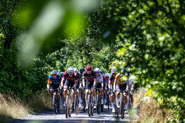 From left to right in the front: Filip Adel of the Czech Republic and Joel Suter of Switzerland at a World Cycling Series race in the gravel discipline, Hlinsko, Chrudim district, Pardubice Region, August 1st, 2026. (CTKxPhoto DavidxTanecek) CTKPhotoP2026080103928  CTKPhotoP2026080103928