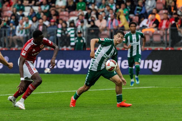 01.08.2026, GER, Testspiel, Saison 2026 2027), FC Energie Cottbus - SV Werder Bremen. Patrice ÄaoviÄ‡ Patrice Covic (SV Werder Bremen 24) Einzelaktion Aktion Cottbus Stadion der Freundschaft Brandenburg Deutschland *** August 1, 2026, GER, Friendly Match, 2026–2027 Season, FC Energie Cottbus vs. SV Werder Bremen, Patrice ÄaoviÄ‡, Patrice Covic, SV Werder Bremen, 24, Individual Play, Play, Cottbus, Stadion der Freundschaft, Brandenburg, Germany Copyright: xnordphotoxGmbHx xTrienitzx
