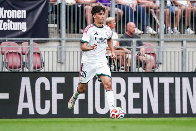 Fussball: Österreich: Internationales Testspiel 2026 2027 - 01.08.2026 - Real Madrid CF vs. ACF Fiorentina - Wörthersee Stadion (Klagenfurt, Österreich); Mario Rivas (Real Madrid) *** Soccer Austria International Friendly 2026 2027 01 08 2026 Real Madrid CF vs. ACF Fiorentina Wörthersee Stadium, Klagenfurt, Austria Mario Rivas, Real Madrid Copyright: xLUKAxKOLANOVICx