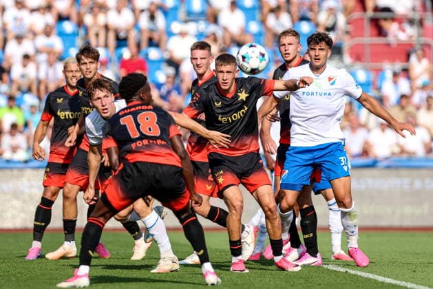 01.08.2026, Ostrava Mecz Chance Liga sezon 2026 27 Banik Ostrava - Slavia Praha - Football Match Czech Republic Top League Banik Ostrava - Slavia Praha Nz. Wiktor Nowak Fot. Michal Chwieduk Arena Akcji NEWSPIX.PL --- newspix.pl POLAND OUT! 