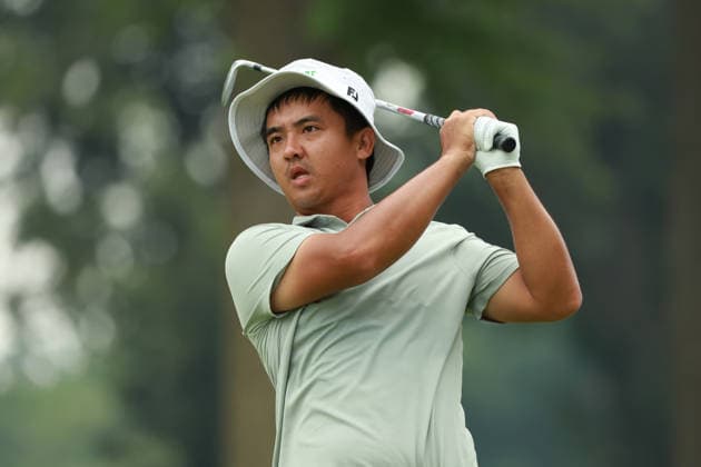 Rocket Classic DETROIT, MICHIGAN - AUGUST 1: Zecheng Dou of People™s Republic of China plays his tee shot on the fifth hole during the third round of the Rocket Classic 2026 at the Detroit Country Club in Detroit, Michigan, MI, USA Saturday, August 1, 2026. Detroit Michigan United States  Copyright: xJorgexLemusx originalFilename:lemus-rocketcl260801_npePf.jpg