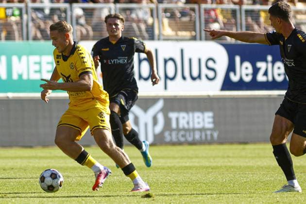 KERKRADE , 01-08-2026 ,Parkstad Limburg Stadium , 2026 2027 , Dutch Keuken Kampioen Divisie football , Pre-season friendly match between Roda JC and Alemannia Aachen , pictures shows Roda JC player Fynn Schenten Roda JC - Alemannia Aachen  x205376406x Copyright: