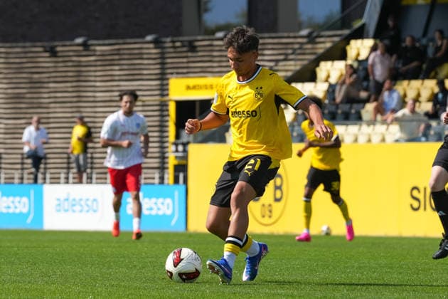 Samstag, 01.08.2026 Saison 2026 2027 1. Runde DFB Pokal der Junioren im BVB Fußballpark Hohenbuschei, Dortmund, Germany. BV Borussia Dortmund U19 - Holstein Kiel U19. Ioannis Christos Kostoglou (BVB) *** Saturday, August 1, 2026 2026–2027 Season 1st Round of the DFB Junior Cup at BVB Fußballpark Hohenbuschei, Dortmund, Germany BV Borussia Dortmund U19 Holstein Kiel U19 Ioannis Christos Kostoglou BVB