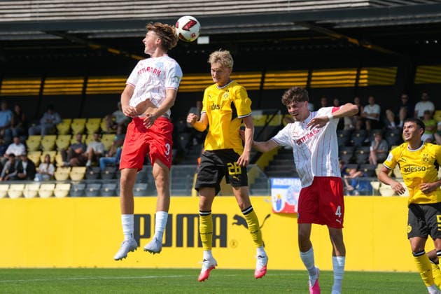 Samstag, 01.08.2026 Saison 2026 2027 1. Runde DFB Pokal der Junioren im BVB Fußballpark Hohenbuschei, Dortmund, Germany. BV Borussia Dortmund U19 - Holstein Kiel U19. Bjarki Hrafn Gardarsson (BVB) *** Saturday, August 1, 2026 2026–2027 Season, 1st Round of the DFB Junior Cup at BVB Fußballpark Hohenbuschei, Dortmund, Germany BV Borussia Dortmund U19 vs. Holstein Kiel U19 Bjarki Hrafn Gardarsson BVB