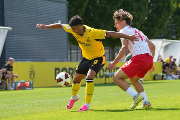 Samstag, 01.08.2026 Saison 2026 2027 1. Runde DFB Pokal der Junioren im BVB Fußballpark Hohenbuschei, Dortmund, Germany. BV Borussia Dortmund U19 - Holstein Kiel U19. Ahmad Najdi (BVB) *** Saturday, August 1, 2026 2026–2027 Season 1st Round of the DFB Junior Cup at BVB Fußballpark Hohenbuschei, Dortmund, Germany BV Borussia Dortmund U19 Holstein Kiel U19 Ahmad Najdi BVB