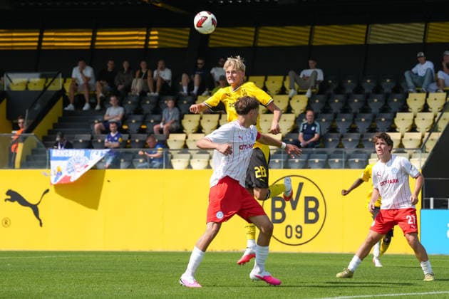 Samstag, 01.08.2026 Saison 2026 2027 1. Runde DFB Pokal der Junioren im BVB Fußballpark Hohenbuschei, Dortmund, Germany. BV Borussia Dortmund U19 - Holstein Kiel U19. Bjarki Hrafn Gardarsson (BVB) *** Saturday, August 1, 2026 2026–2027 Season, 1st Round of the DFB Junior Cup at BVB Fußballpark Hohenbuschei, Dortmund, Germany BV Borussia Dortmund U19 vs. Holstein Kiel U19 Bjarki Hrafn Gardarsson BVB