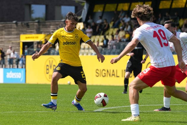Samstag, 01.08.2026 Saison 2026 2027 1. Runde DFB Pokal der Junioren im BVB Fußballpark Hohenbuschei, Dortmund, Germany. BV Borussia Dortmund U19 - Holstein Kiel U19. Ioannis Christos Kostoglou (BVB) *** Saturday, August 1, 2026 2026–2027 Season 1st Round of the DFB Junior Cup at BVB Fußballpark Hohenbuschei, Dortmund, Germany BV Borussia Dortmund U19 Holstein Kiel U19 Ioannis Christos Kostoglou BVB