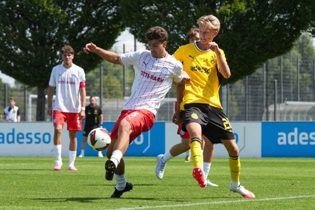 Samstag, 01.08.2026 Saison 2026 2027 1. Runde DFB Pokal der Junioren im BVB Fußballpark Hohenbuschei, Dortmund, Germany. BV Borussia Dortmund U19 - Holstein Kiel U19. Bjarki Hrafn Gardarsson (BVB) *** Saturday, August 1, 2026 2026–2027 Season, 1st Round of the DFB Junior Cup at BVB Fußballpark Hohenbuschei, Dortmund, Germany BV Borussia Dortmund U19 vs. Holstein Kiel U19 Bjarki Hrafn Gardarsson BVB