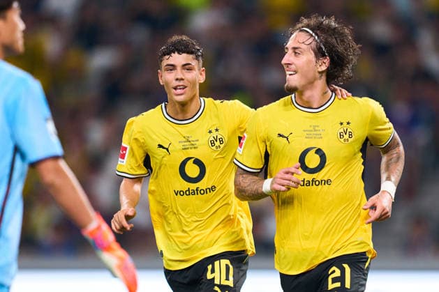 (L-R) Samuele Inacio, Fabio Silva (Dortmund), AUGUST 1, 2026 - Football Soccer : International Friendly, Länderspiel, Nationalmannschaft match between FC Tokyo -1 Borussia Dortmund at MUFG STADIUM (National Stadium) in Tokyo, Japan.  aflo_339794767 KenxAsakurax