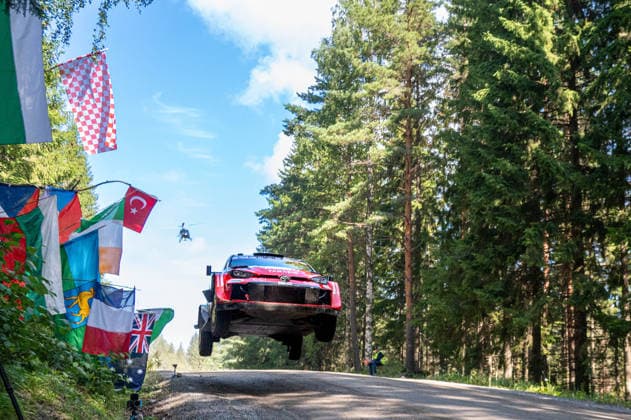 IPA87163572 - Oliver Solberg (SWE) and Elliott Edmondson (GBR) in a Toyota GR Yaris Rally1 from Toyota Gazoo Racing WRT in action during the FIA WRC, Motorsport Rallye, WM SECTO RALLY FINLAND in Jyväskylä, Finland, July 30–August 2, 2026.  Copyright: xFedericoxManoni IPAxSportx xx 87163572