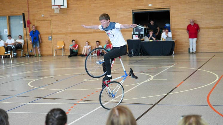 Jonas Beiter während seiner Kür, RV Trillfingen, Deutschland, Weltcup, Kunstrad, 01.08.2026 Weltcup, Kunstrad, 01.08.2026 Foto: Eibner-Pressefoto Pascal Sattler *** Jonas Beiter during his freestyle routine, RV Trillfingen, Germany, World Cup, artistic cycling, August 1, 2026 World Cup, artistic cycling, August 1, 2026 Photo: Eibner Press Photo by Pascal Sattler Copyright: xEibner-Pressefotox EP_PSR