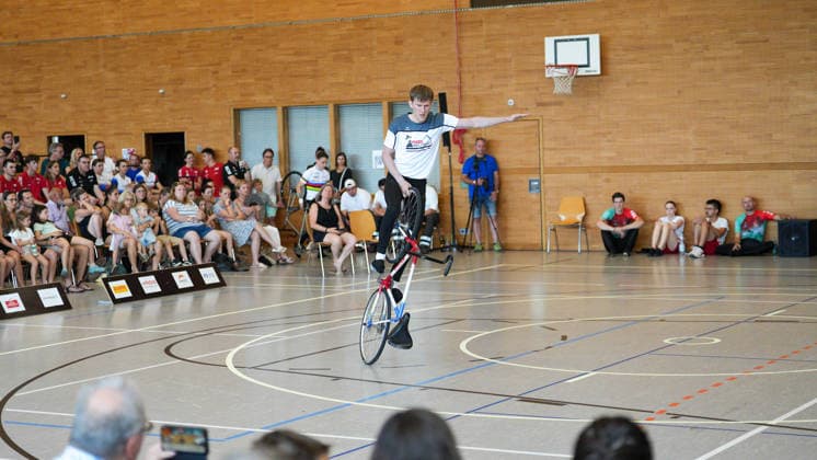 Jonas Beiter während seiner Kür, RV Trillfingen, Deutschland, Weltcup, Kunstrad, 01.08.2026 Weltcup, Kunstrad, 01.08.2026 Foto: Eibner-Pressefoto Pascal Sattler *** Jonas Beiter during his freestyle routine, RV Trillfingen, Germany, World Cup, artistic cycling, August 1, 2026 World Cup, artistic cycling, August 1, 2026 Photo: Eibner Press Photo by Pascal Sattler Copyright: xEibner-Pressefotox EP_PSR