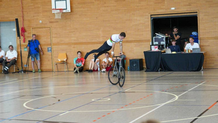 Philipp Thies Rapp während seiner Kür, RSV Tailfingen, Deutschland Weltcup, Kunstrad, 01.08.2026 Weltcup, Kunstrad, 01.08.2026 Foto: Eibner-Pressefoto Pascal Sattler *** Philipp Thies Rapp during his freestyle routine, RSV Tailfingen, Germany World Cup, Artistic Cycling, August 1, 2026 World Cup, Artistic Cycling, August 1, 2026 Photo: Eibner Press Photo by Pascal Sattler Copyright: xEibner-Pressefotox EP_PSR