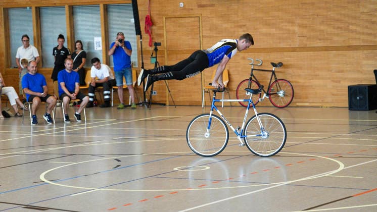 Linus Weber während seiner Kür, SV Kirchdorf, Deutschland, Weltcup, Kunstrad, 01.08.2026 Weltcup, Kunstrad, 01.08.2026 Foto: Eibner-Pressefoto Pascal Sattler *** Linus Weber during his freestyle routine, SV Kirchdorf, Germany, World Cup, artistic cycling, August 1, 2026 World Cup, artistic cycling, August 1, 2026 Photo: Eibner Press Photo by Pascal Sattler Copyright: xEibner-Pressefotox EP_PSR