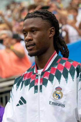 SOCCER - Real vs Fiorentina, test match KLAGENFURT,AUSTRIA,01.AUG.26 - SOCCER - LaLiga, Serie A, Real Madrid CF vs ACF Fiorentina, test match. Image shows Eduardo Camavinga (Real Madrid).  GEPAxpictures xAvnixRetkoceri