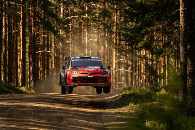 IPA87163950 - Sami Pajari (FIN) and Marko Salminen (FIN) in a Toyota GR Yaris Rally1 from Toyota Gazoo Racing WRT2 in action during the FIA WRC, Motorsport Rallye, WM SECTO RALLY FINLAND in Jyväskylä, Finland, July 30–August 2, 2026.  Copyright: xFedericoxManoni IPAxSportx xx 87163950