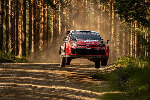 IPA87163970 - Takamoto Katsuta (JPN) and Aaron Johnston (IRL) in a Toyota GR Yaris Rally1 from Toyota Gazoo Racing WRT in action during the FIA WRC, Motorsport Rallye, WM SECTO RALLY FINLAND in Jyväskylä, Finland, July 30–August 2, 2026.  Copyright: xFedericoxManoni IPAxSportx xx 87163970