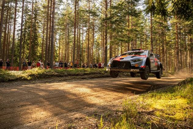 IPA87163975 - Adrien Fourmaux (FRA) and Alexandre Coria (FRA) in a Hyundai i20 N Rally1 from the Hyundai Shell Mobis World Rally Team in action during the FIA WRC, Motorsport Rallye, WM SECTO RALLY FINLAND in Jyväskylä, Finland, July 30–August 2, 2026.  Copyright: xFedericoxManoni IPAxSportx xx 87163975