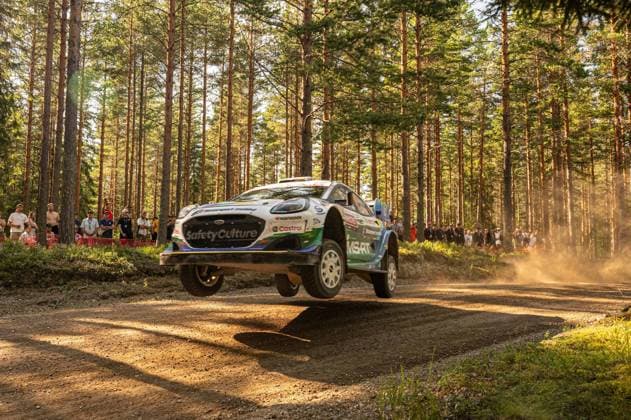 IPA87163984 - Jon Armstrong (IRL) and Shane Byrne (IRL) in an M Ford World Rally Team Ford Puma Rally1 in action during the FIA WRC, Motorsport Rallye, WM SECTO RALLY FINLAND in Jyväskylä, Finland, July 30–August 2, 2026.  Copyright: xFedericoxManoni IPAxSportx xx 87163984
