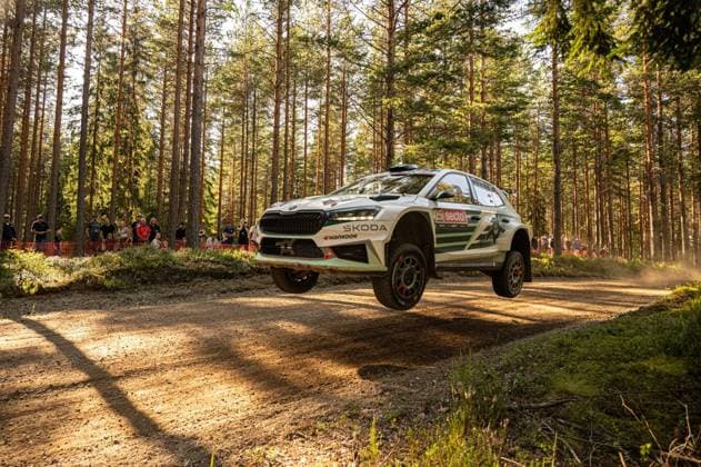 IPA87163994 - Robert Virves (EST) and Jakko Viilo (EST) in a Skoda Fabia RS Rally2 from Toksport WRT in action during the FIA WRC, Motorsport Rallye, WM SECTO RALLY FINLAND in Jyväskylä, Finland, July 30–August 2, 2026.  Copyright: xFedericoxManoni IPAxSportx xx 87163994