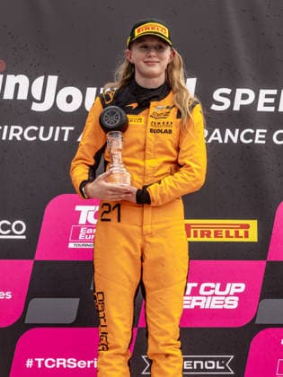 Ella Hakkinen, the daughter of former Finnish race car driver and Formula 1 driver Mika Hakkinen and his wife Marketa, won the F4 CEZ RACE in Most, on August 1st, 2026. (CTKxPhoto VojtechxHajek) CTKPhotoF202608010028301  CTKPhotoF202608010028301