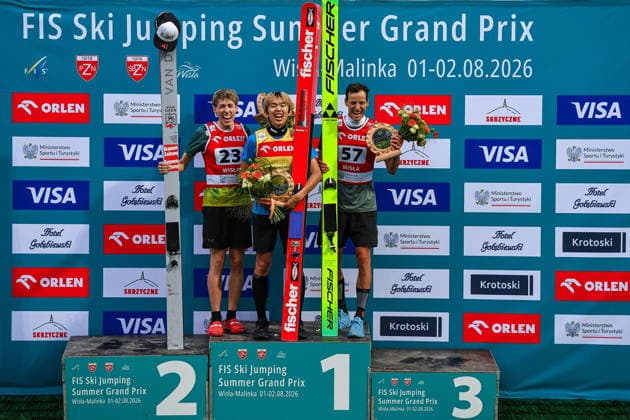 2026.08.01 Wisla Skoki narciarskie Sezon 2026 FIS Letnie Grand Prix w skokach narciarskich Wisla 2026 - Konkurs indywidualny N z Marco Woergoetter, Naoki Nakamura, Gregor Deschwanden, podium, radosc, wygrana, zwyciestwo Foto Marcin Bulanda PressFocus 2026.08.01 Wisla Ski jumping, Skispringen, Ski, nordisch Grand Prix Season 2026 Individual Men Season 2026 FIS Letnie Grand Prix w skokach narciarskich Wisla 2026 - Konkurs indywidualny Marco Woergoetter, Naoki Nakamura, Gregor Deschwanden, podium, radosc, wygrana, zwyciestwo Credit: Marcin Bulanda PressFocus NEWSPIX.PL --- newspix.pl POLAND OUT! 
