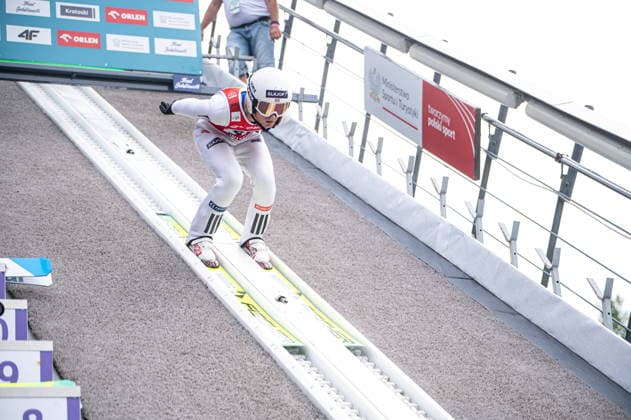 Wisla 01.08.2026 Ski jumping, Skispringen, Ski, nordisch FIS Summer Grand Prix 2026 on Adam Malysz Wisla Malinka Hill. Day 1. Training. --- Skoki Narciarskie. FIS Letnie Grand Prix 2026 na Skoczni im. Adama Malysza w Wisle Malince. Dzien 1. Trening Persons shown : Kristoffer Eriksen Sundal Fot. Kai Taller Arena Akcji NEWSPIX.PL --- newspix.pl POLAND OUT! 