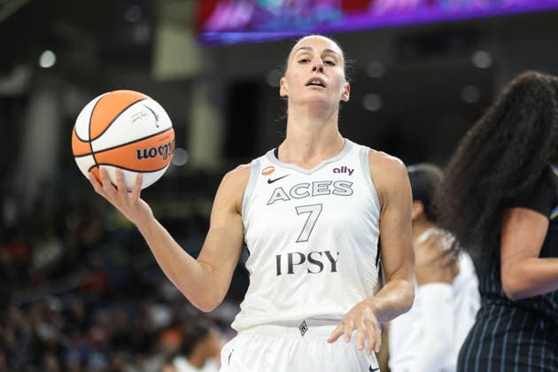 CHICAGO, USA - August 1: Stephanie Talbot (7 Las Vegas Aces) is seen during the game between the Chicago Sky and Las Vegas Aces at the United Center on Saturday, August 1 in Chicago, USA  Copyright: xShainaxBenhiyoun SPPx Sportspressphoto_SPR198983