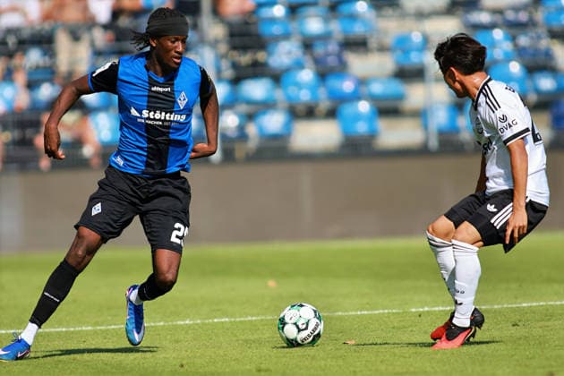 v.li.Ba.Sanoussy (SV Waldhof Mannheim, 25), (Eintracht Frankfurt, ) GER, SV Waldhof Mannheim gegen Eintracht Frankfurt, Fussball, Testspieltag, Spielzeit 2026, 01.08.2026. (DFL DFB REGULATIONS PROHIBIT ANY USE OF PHOTOGRAPHS as IMAGE SEQUENCES and or QUASI-VIDEO). GER,SV Waldhof Mannheim gegen Eintracht Frankfurt, Fussball, Testspieltag, Spielzeit 2026, 01.08.2026. Mannheim *** v li Ba Sanoussy SV Waldhof Mannheim, 25, Eintracht Frankfurt, GER, SV Waldhof Mannheim vs. Eintracht Frankfurt, soccer, friendly match day, 2026 season, August 1, 2026 DFL DFB regulations prohibit any use of photographs as image sequences and or quasi-video GER, SV Waldhof Mannheim vs. Eintracht Frankfurt, soccer, friendly match day, 2026 season, August 1, 2026, Mannheim Copyright: xEibner-Pressefoto JoergxHirschx EP_JHH