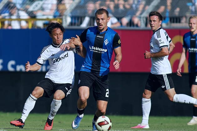 Keita Kosugi, (Eintracht Frankfurt 26), Kushtrim Asallari (SV Waldhof Mannheim, 20) GER, SV Waldhof Mannheim gegen Eintracht Frankfurt, Fussball, Testspieltag, Spielzeit 2026, 01.08.2026. (DFL DFB REGULATIONS PROHIBIT ANY USE OF PHOTOGRAPHS as IMAGE SEQUENCES and or QUASI-VIDEO). GER,SV Waldhof Mannheim gegen Eintracht Frankfurt, Fussball, Testspieltag, Spielzeit 2026, 01.08.2026. Mannheim *** Keita Kosugi, Eintracht Frankfurt 26, Kushtrim Asallari, SV Waldhof Mannheim, 20 GER, SV Waldhof Mannheim vs. Eintracht Frankfurt, Soccer, Friendly Match Day, 2026 Season, August 1, 2026 DFL DFB regulations prohibit any use of photographs as image sequences and or quasi-video GER, SV Waldhof Mannheim vs. Eintracht Frankfurt, soccer, friendly match day, 2026 season, August 1, 2026, Mannheim Copyright: xEibner-Pressefoto JoergxHirschx EP_JHH