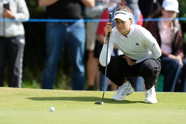 LYTHAM, ENGLAND - AUGUST 1: Esther Henseleit (GER) lines up a putt on the fourteenth green during Round 3 at the 50th AIG Women™s Open Championship at the Royal Lytham and St Anne™s Golf Club, Lytham on August 1, 2026 in Lancashire, England The 50th AIG Women™s Open Championship