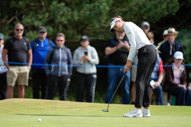 LYTHAM, ENGLAND - AUGUST 1: Esther Henseleit (GER) putts on the fourteenth green during Round 3 at the 50th AIG Women™s Open Championship at the Royal Lytham and St Anne™s Golf Club, Lytham on August 1, 2026 in Lancashire, England The 50th AIG Women™s Open Championship